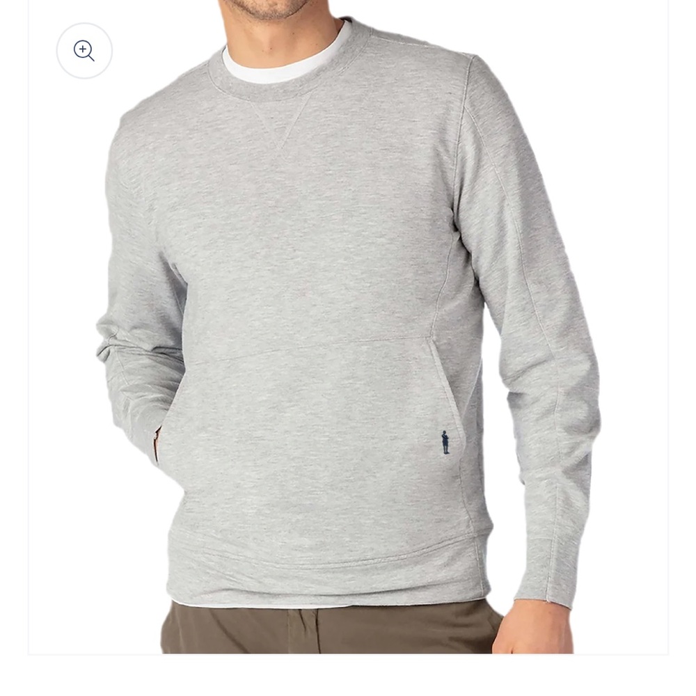 Light Gray Golf Long Sleeve Crewneck Sweatshirt - Men's